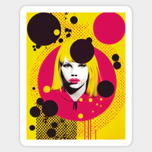 Abstract pop art style young woman portrait Sticker